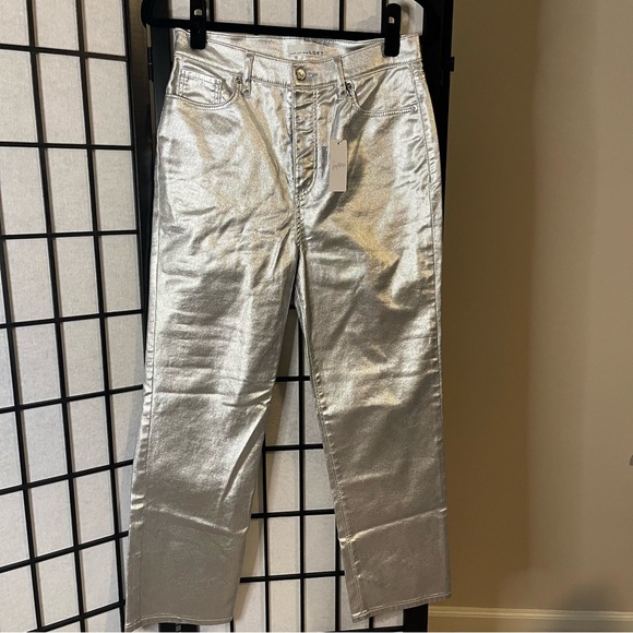 LOFT Shimmering Silver Pants NWT - Picture 2 of 6